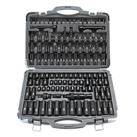 Gépi dugókulcs és bitkészlet, 119 részes, professzionális