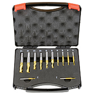 Ujjmaró és hosszlyukmaró készlet, HSS TIN, 2 és 4 élű, 3 - 12 mm, 12 részes